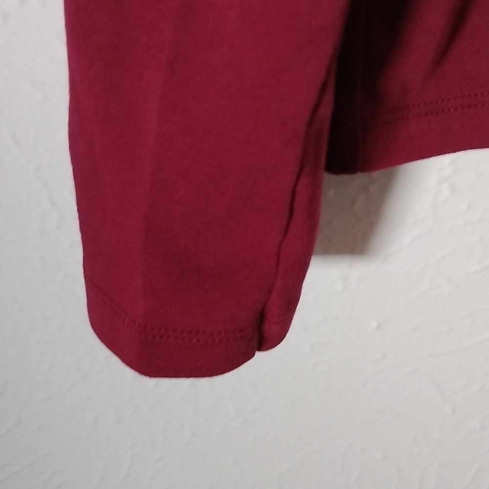 White Stag Mock Turtle Neck Long Sleeve Maroon Top Size XL - Picture 3 of 6